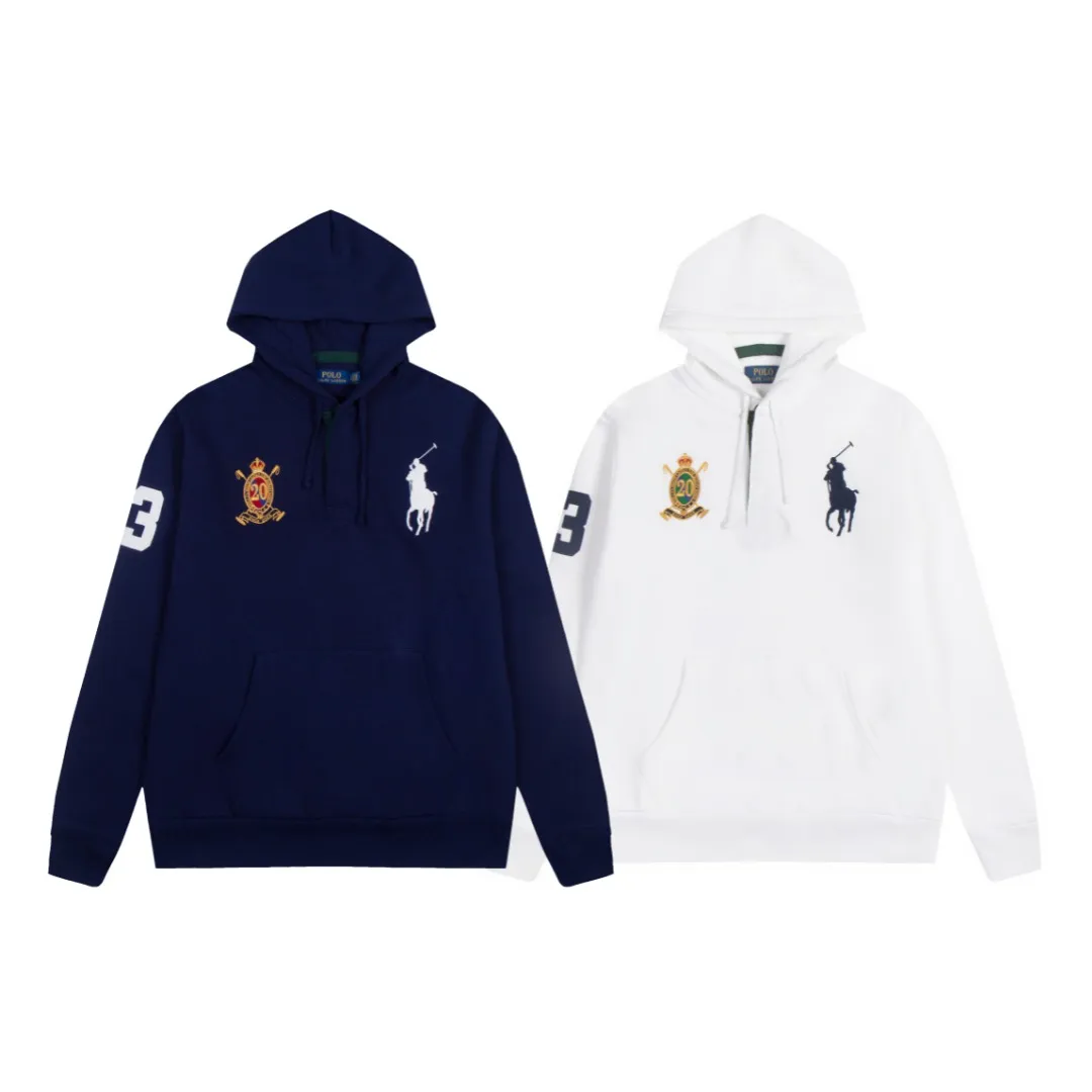 P280 White background picture [Hot new product] Style number: 25119# Color: Navy blue/off-white Size: S to XL - Ralph Lauren/Ralph Lauren 2025FW new autumn and winter Big Pony 20th anniversary badge embroidered open-chest deconstructed hooded fleece sweatshirt - 100% restoration 380g 100% pure cotton heavy-grain cloud velvet ✅ - Deconstruction restoration Correct version Three-layer hidden partial tube placket ✅ - Reactive fixed-dye D65 raw cotton double herringbone belt with wide and narrow divisions ✅ - Rejection of overlays, single-color single version, precision embroidery ✅ - RL/25 autumn and winter new product 20 commemorative badge embroidered mascot sweatshirt, deconstructed half-open chest, different from the regular classic version, high-end and outstanding, built-in contrasting reactive dyed D65 raw cotton double herringbone belt, cloud-like heavy fleece bottom with autumn and winter attributes, really comfortable, cloud-like comfort, loose fit Available in two colors, can be made as a couple model, highly recommended